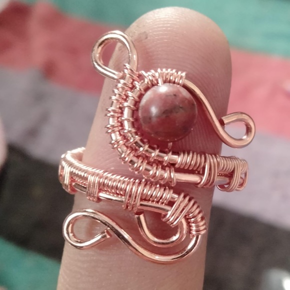 Ring handmade copper different stone different style - Picture 4 of 7